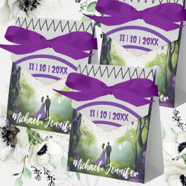 Eleganter Lila Wald, maßgeschneiderte Hochzeit Geschenkschachtel