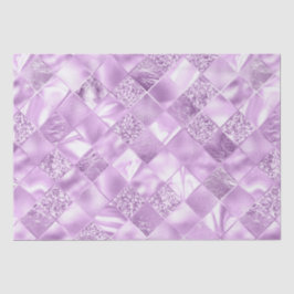 Eleganter Lilac Glitzer Diamond Lattice Muster Seidenpapier
