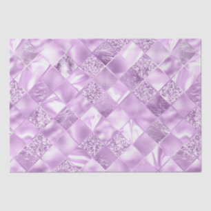 Eleganter Lilac Glitzer Diamond Lattice Muster Seidenpapier