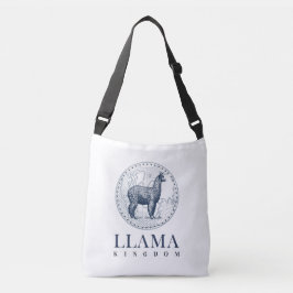 Eleganter Llama mit Text von Globe und Lama Königr Tragetaschen Mit Langen Trägern
