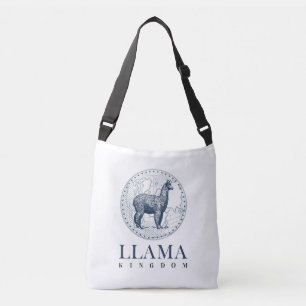 Eleganter Llama mit Text von Globe und Lama Königr Tragetaschen Mit Langen Trägern