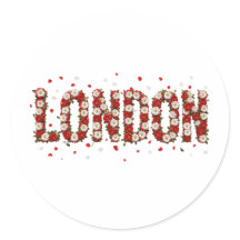 Eleganter Londoner Blumenaufkleber - Vintage-Rose