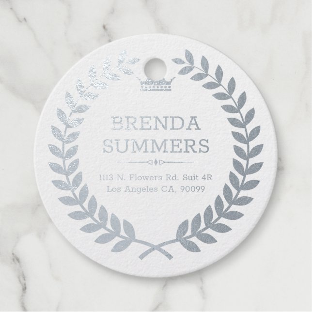 Eleganter Lorbeerkranz aus Gold Geschenkanhänger (Vorderseite)