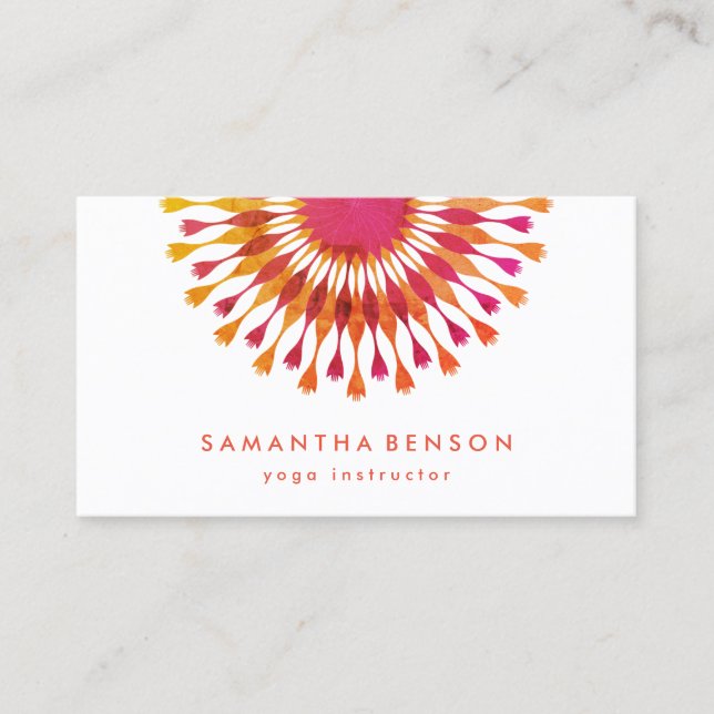 Eleganter Lotos-Blumen-Logo-Yoga-Lehrer Visitenkarte (Vorderseite)