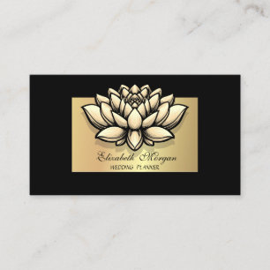 Eleganter Lotus Beruflich, Imitate Gold Frame Blac Visitenkarte