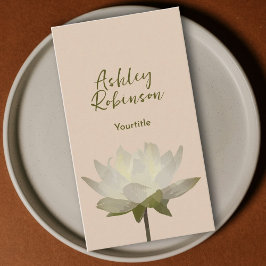 Eleganter Lotus Blume boho pastellel erthy QR-Code Visitenkarte