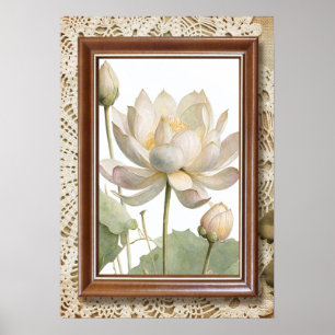 "Eleganter Lotus-Blumen-Wandkunst-Druck" Poster