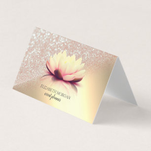 Eleganter Lotus Glitter Gold Visitenkarten