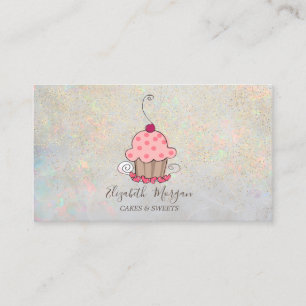 Eleganter Lotus-Gold-Konfetti-Cupcake Opal Visitenkarte