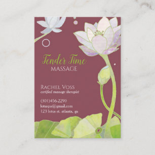 Eleganter Lotus Massage Therapist Visitenkarte