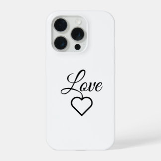 Eleganter Love-Heart-Typografie-Case iPhone 15 Pro Hülle