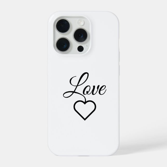 Eleganter Love-Heart-Typografie-Case iPhone Hülle (Rückseite)
