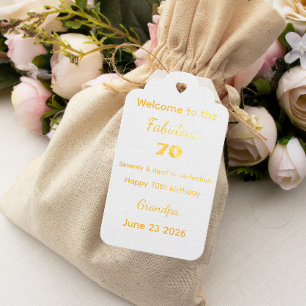 Eleganter lustiger Spruch zum 70. Geburtstag Geschenkanhänger