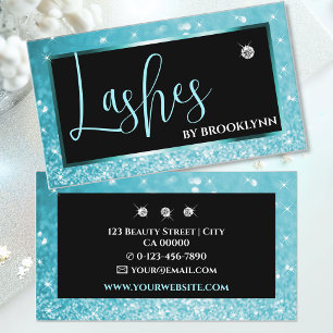 Eleganter Luxus Aquamarin Blue Ombre Sparkling Dia Visitenkarte