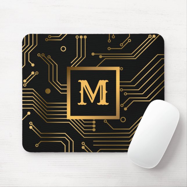 Eleganter Luxus Beruflich Mit Monogramm Mousepad (Mit Mouse)