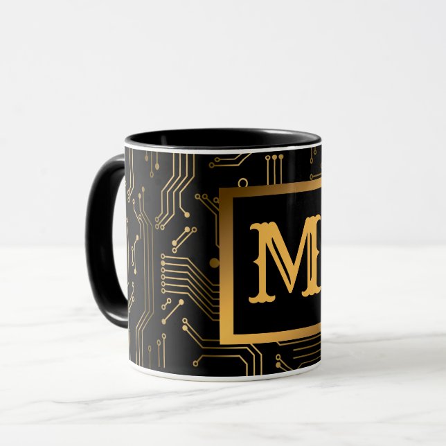 Eleganter Luxus Beruflich Mit Monogramm Tasse (Vorderseite Links)
