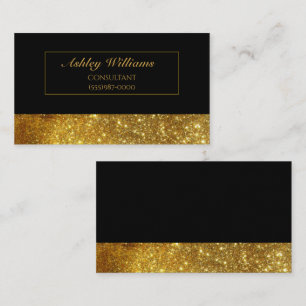Eleganter Luxus Black & Gold Glitzer Visitenkarte
