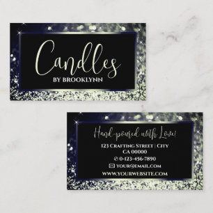 Eleganter Luxus Bluish Silver Sparkling Glitzer Visitenkarte