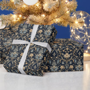 Eleganter Luxus Blumenfiligran Geschenkpapier