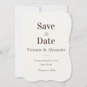 Eleganter Luxus Brauner Minimalistischer Zeitloser Save The Date