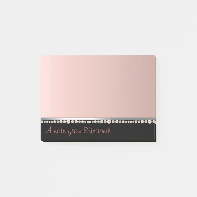 Eleganter Luxus einfach, Diamanten, Perlen Post-it Klebezettel (Vorderseite)