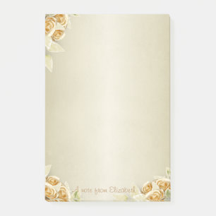 Eleganter Luxus, falsche Goldrosen Post-it Klebezettel