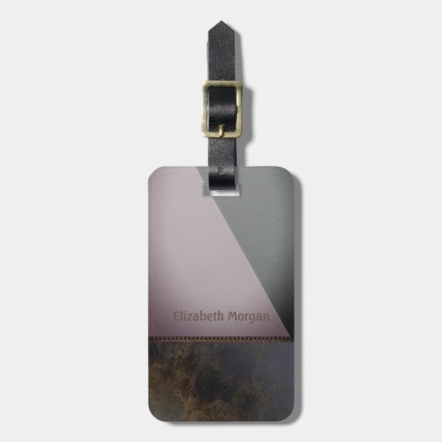 Eleganter Luxus-farbenfroher Lederlook Gepäckanhänger (Vorderseite vertikal)