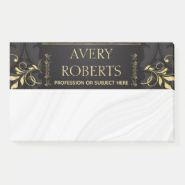 Eleganter Luxus Floral schwarzer Golddampfer Post-it Klebezettel