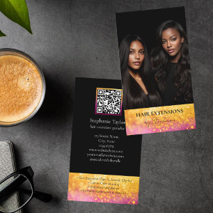 Eleganter Luxus-Friseur Extensions Wigs Foto Visitenkarte