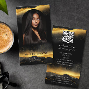 Eleganter Luxus-Friseur Extensions Wigs Foto Visitenkarte
