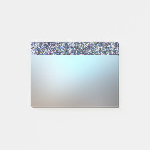 Eleganter Luxus Glänzend Blau Glitter Post-it Klebezettel