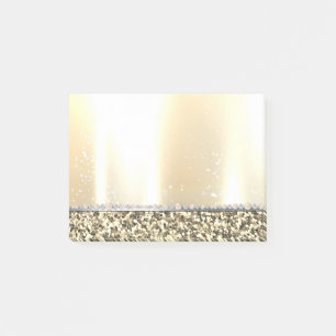 Eleganter Luxus Gold Glitter, Diamanten, Perlen Post-it Klebezettel
