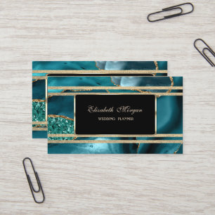Eleganter Luxus Gold Glitterstreifen Smaragdgrün Visitenkarte