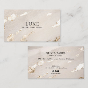 Eleganter Luxus-Gold-Nagelsalon/Techniker Visitenkarte