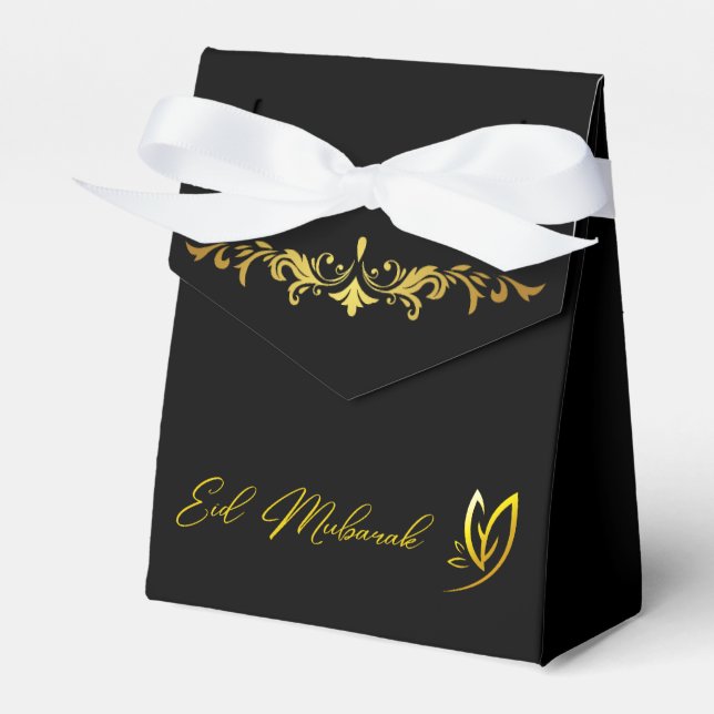 Eleganter Luxus Golden Eid Mubarak Gefallen Box Geschenkschachtel (Vorderseite)