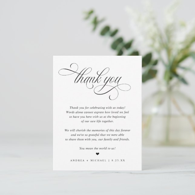 Eleganter Luxus-Hochzeitstisch Dankeschön Karten (Stehend Vorderseite)