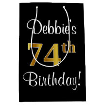 Eleganter Luxus, Imitate Gold Look 74. Geburtstag