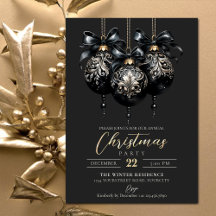 Eleganter Luxus in schwarz und gold baubles Weihna
