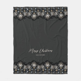 Eleganter Luxus in schwarz und gold baubles Weihna Fleecedecke
