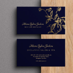 Eleganter Luxus-Kunstgoldfolie dunkelblaue Navy-Bl Visitenkarte