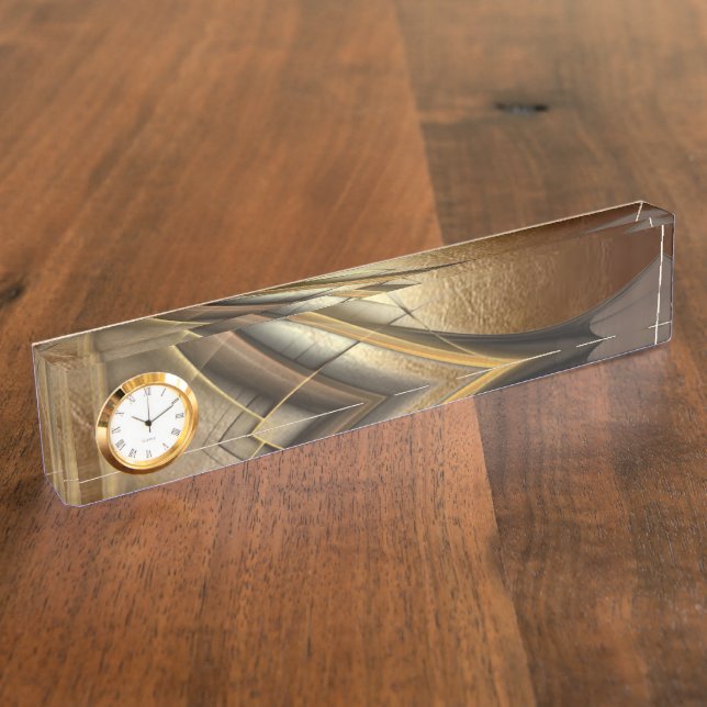 Eleganter Luxus Leather Look Namensplakette (Seite)