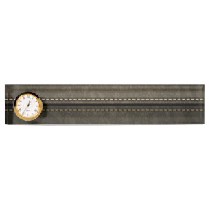 Eleganter Luxus-Leder-Look Braun Namensplakette