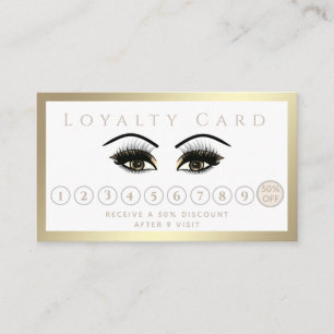 Eleganter Luxus leuchtende goldene Wimpern machen Treuekarte