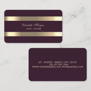 Eleganter Luxus Modern, gold gestreift bordeauxro Visitenkarte