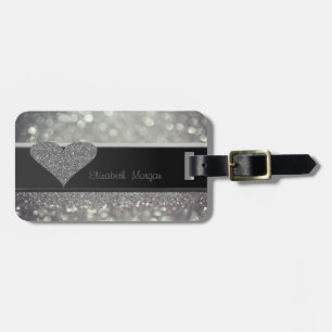 Eleganter Luxus Raffiniert ,Glänzendes Herz,Bokeh Gepäckanhänger