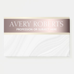 Eleganter Luxus Rose mit floraler Gold Post-it Klebezettel