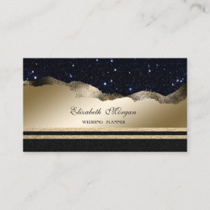 Eleganter Luxus, Schwarz, Gold Glitterstreifen Visitenkarte