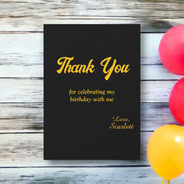 Eleganter Luxus Schwarz und Gold Moderner Geburtst Dankeskarte