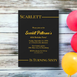 Eleganter Luxus Schwarz und Gold Moderner Geburtst Einladung