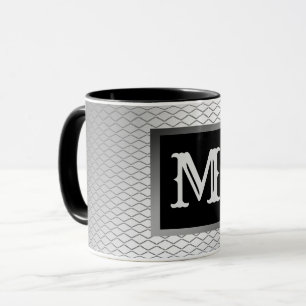 Eleganter Luxus Silbermetall Mit Monogramm Tasse